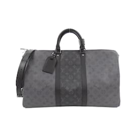 Louis Vuitton-Louis Vuitton Monogram Eclipse Reverse Keepall Bandouliere 50cm Boston Bag-Black,Grey