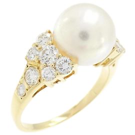 Anillo de Perlas Akoya Mikimoto Dorado