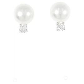 Mikimoto-Mikimoto Akoya Pearl Stud Earrings-Golden