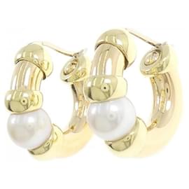 Autre Marque-Ponte Vecchio Akoya Pearl Stud Earrings-Golden