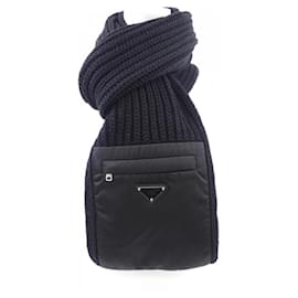 Sciarpa in nylon nera Prada Nero