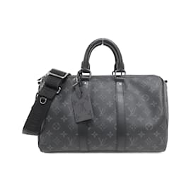 Louis Vuitton-Louis Vuitton Monogram Eclipse Keepall Bandouliere 35cm Boston Bag-Black