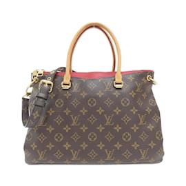 Louis Vuitton-Louis Vuitton Monogram Pallas M41175 Handbag-Brown,Fuschia
