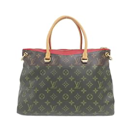 Louis Vuitton-Louis Vuitton Monogram Pallas M41175 Handbag-Brown,Fuschia