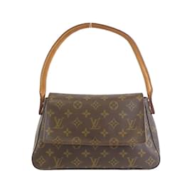 Louis Vuitton-Louis Vuitton Monogram Mini Looping Shoulder Bag-Brown