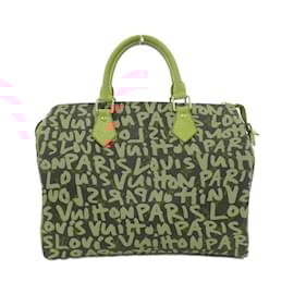 Louis Vuitton-Louis Vuitton Monogram Graffiti Speedy 30cm Boston Bag-Brown,Fuschia
