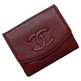 Billetera roja plegable Chanel Roja