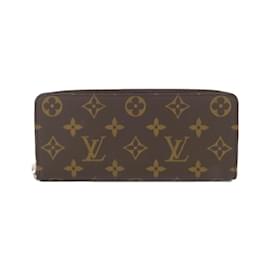 Louis Vuitton-Louis Vuitton Monogram Portefeuille Clemence Wallet-Brown,Pink
