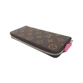Louis Vuitton-Louis Vuitton Monogram Portefeuille Clemence Wallet-Brown,Pink