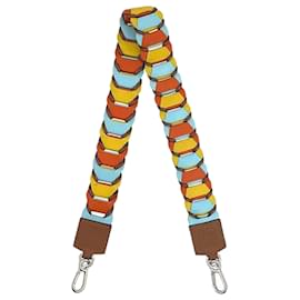 Loewe-Loewe Multicolor Leather Shoulder Strap-Brown,Multiple colors,Orange,Yellow