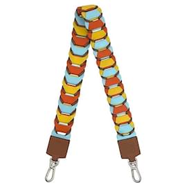 Loewe-Loewe Multicolor Leather Shoulder Strap-Brown,Multiple colors,Orange,Yellow