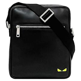 Fendi-Fendi Black Leather Shoulder Bag-Black