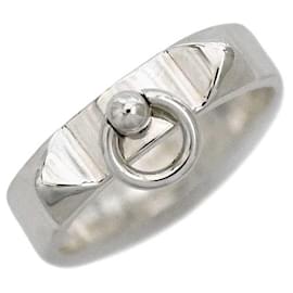 Hermès-Hermes Silver Band Ring-Silvery
