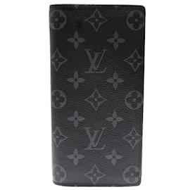 Louis Vuitton-Louis Vuitton Portefeuille Brazza Men's Long Wallet-Black