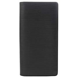Louis Vuitton-Louis Vuitton Epi Portefeuille Brazza Noir Men's Long Wallet-Black