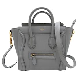 Céline-Celine Luggage Nano Shopper Handbag-Brown,Dark grey