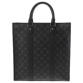 Louis Vuitton-Louis Vuitton Monogram Eclipse Sac Plat Handbag-Black