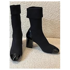 Chanel-Bottes Chaussettes Marine-Black