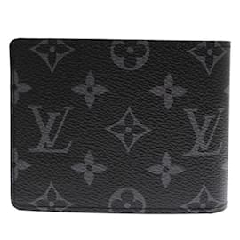 Louis Vuitton-Louis Vuitton Portefeuille Multiple Men's Bi-fold Wallet-Black