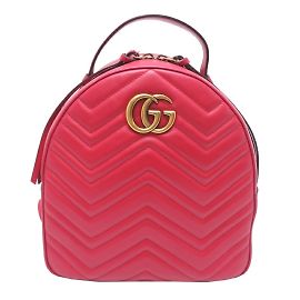 Gucci GG Marmont Roter Leder-Rucksack Rot