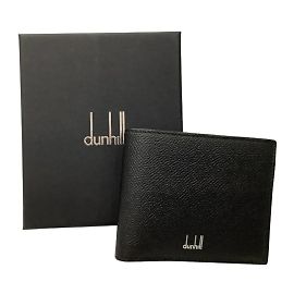 Alfred Dunhill Dunhill Bi-fold Wallet in Black Leather Black