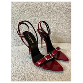 Yves Saint Laurent-Chaussures Sandales à talon Lila 110-Red
