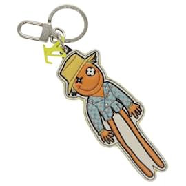 Louis Vuitton-LOUIS VUITTON Monogram Porte Cles LV Scarecrow Charm Yellow MP2922 Auth 116015-Yellow,Monogram