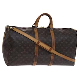 Louis Vuitton-LOUIS VUITTON Monogram Keepall Bandouliere 55 Boston Bag M41414 LV Auth ki5653-Monogram