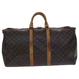Louis Vuitton-LOUIS VUITTON Monogram Keepall Bandouliere 55 Boston Bag M41414 LV Auth ki5653-Monogram