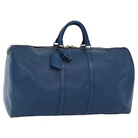 Louis Vuitton-LOUIS VUITTON Epi Keepall 55 Boston Bag Toledo Blue M42955 LV Auth EC290-Blue