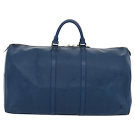 Louis Vuitton-LOUIS VUITTON Epi Keepall 55 Boston Bag Toledo Blue M42955 LV Auth EC290-Blue