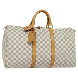 Louis Vuitton-LOUIS VUITTON Damier Azur Keepall 50 Boston Bag N41430 LV Auth MX064-Other