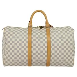 Louis Vuitton-LOUIS VUITTON Damier Azur Keepall 50 Boston Bag N41430 LV Auth MX064-Other