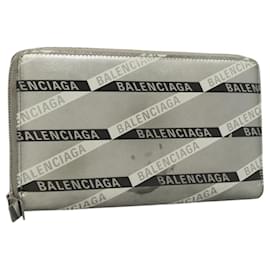 Balenciaga-PORTefeuille BALENCIAGA Cuir Argent 551935 Auth bs24240-Argenté
