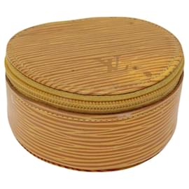 Louis Vuitton-LOUIS VUITTON Epi Echran Bijoux 8 Jewelry Box Yellow M48229 LV Auth MX182-Yellow
