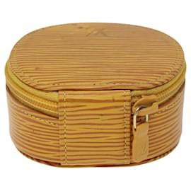 Louis Vuitton-LOUIS VUITTON Epi Echran Bijoux 8 Jewelry Box Yellow M48229 LV Auth MX182-Yellow