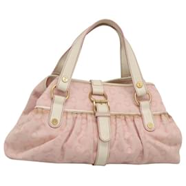 Céline-CELINE C Macadam Canvas Hand Bag Pink Gold Auth bs24214-Pink,Golden