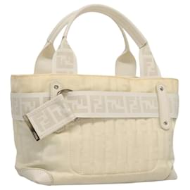 Fendi-Sac à main FENDI en nylon blanc argent authentique bs24206-Argenté,Blanc
