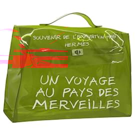 Hermès-HERMES Sac à main Kelly en vinyle orange Auth BD1556-Orange