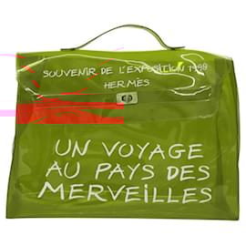 Hermès-HERMES Sac à main Kelly en vinyle orange Auth BD1556-Orange