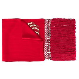 Bufanda de seda roja bordada Giorgio Armani - Años 2000 Roja