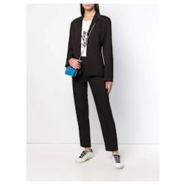 Romeo Gigli-Romeo Gigli Black Pinstriped Trousers-Black