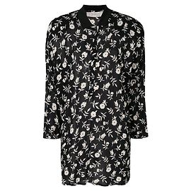 Schwarz-weiße Blumenbluse Gianni Versace Schwarz Weiß Sand
