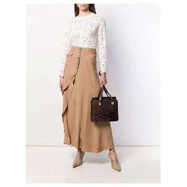 Autre Marque-A.N.G.E.L.O. Vintage Cult Brown Crocodile Bag-Brown