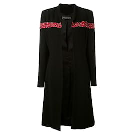 Autre Marque-Jean-Louis Scherrer Black Wool Open Coat-Black,Red,Sand