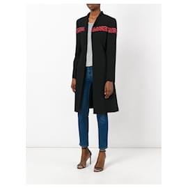 Autre Marque-Jean-Louis Scherrer Black Wool Open Coat-Black,Red,Sand