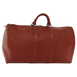 Louis Vuitton-LOUIS VUITTON Epi Keepall 60 Boston Bag Brown M42948 LV Auth KD192-Brown