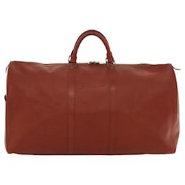 Louis Vuitton-LOUIS VUITTON Epi Keepall 60 Boston Bag Brown M42948 LV Auth KD192-Brown