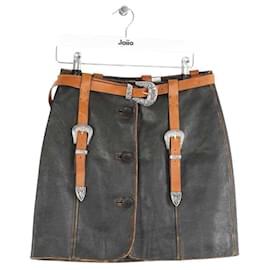 Acne-Leather mini skirt-Black