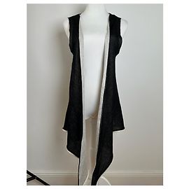 Vintage Issey Miyake Wool Top Black Grey Black